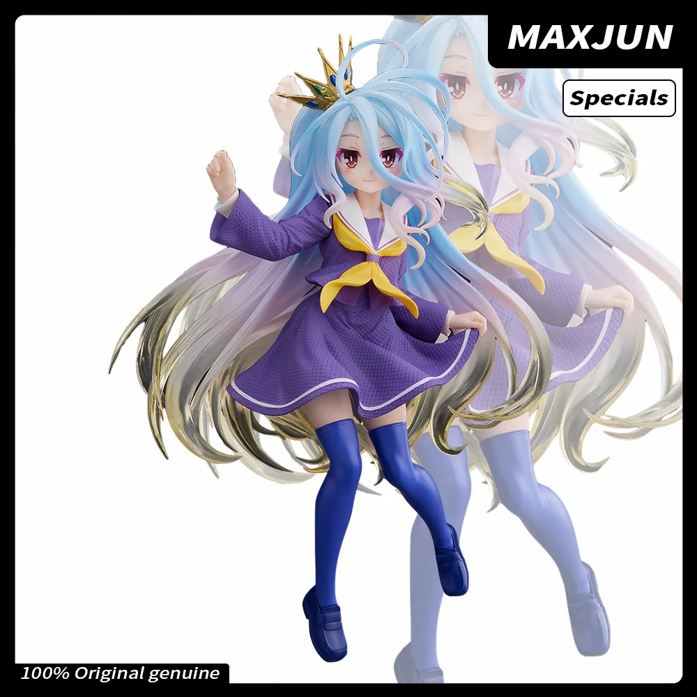 

Specials MAXJUN Original NO GAME NO LIFE Anime Figure Shiro 18cm PVC Action Model Toys TAITO Uniform Sexy Figure In Stock No Box