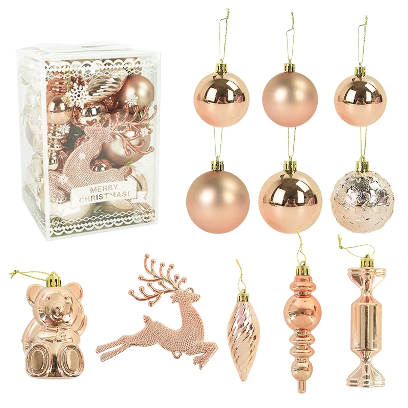 

30 шт./корт. Рождественские шары, лось, украшения, разноцветный милый медведь, Рождественская елка, подвеска, украшение для дома и сада, нового...