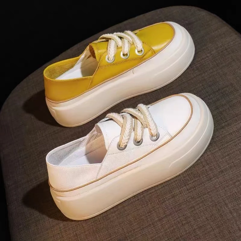 

Women Platform Sneakers 2022 Spring Autumn New Fashion All-match Solid Color Women Casual Shoes Low Shoes for Walking Shoes
