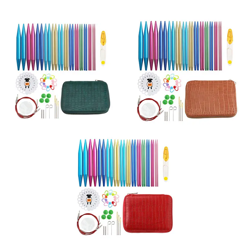 

Circular Knitting Needles Set Interchangeable Crochet Needles For Crochet Yarn Knitting Accessories Kit For Beginners