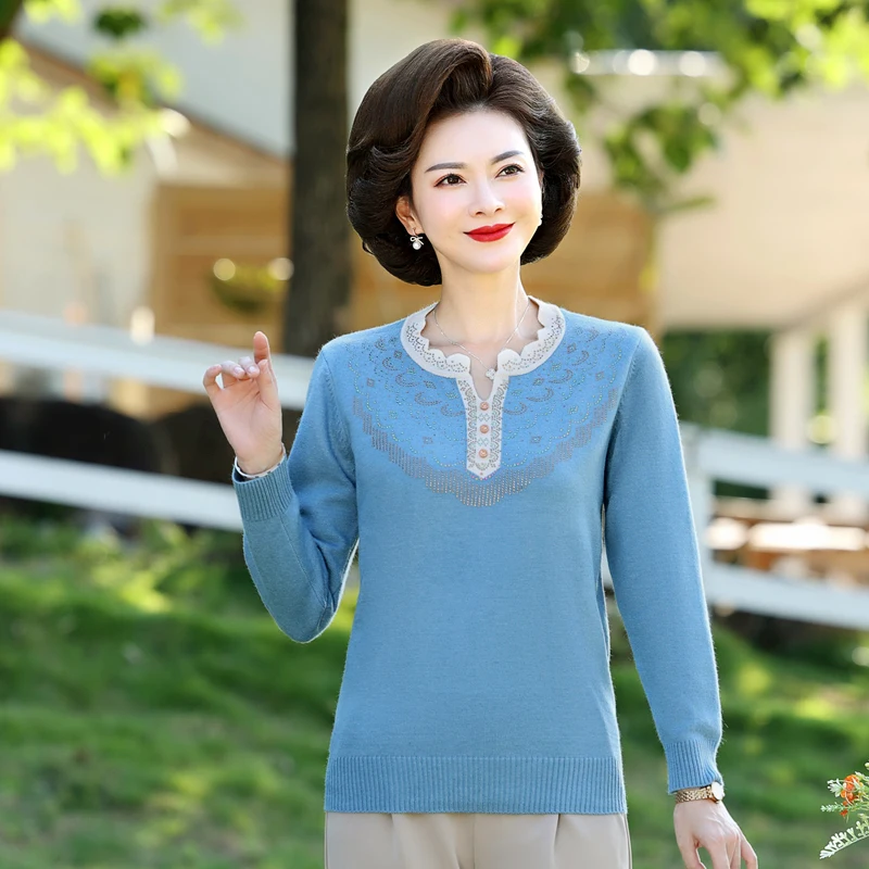 

Spring autumn sweaters women fashion crew neck pullover loose cashmere sweaters Long sleeve knitted tops