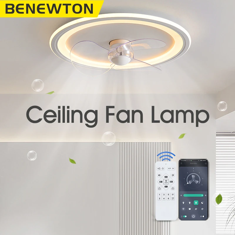 

BENEWTON Modern Ceiling fan with lighting Led Ceiling lamp with Fan lamp for kids room Bedroom 220V Led chandelier Fans for home