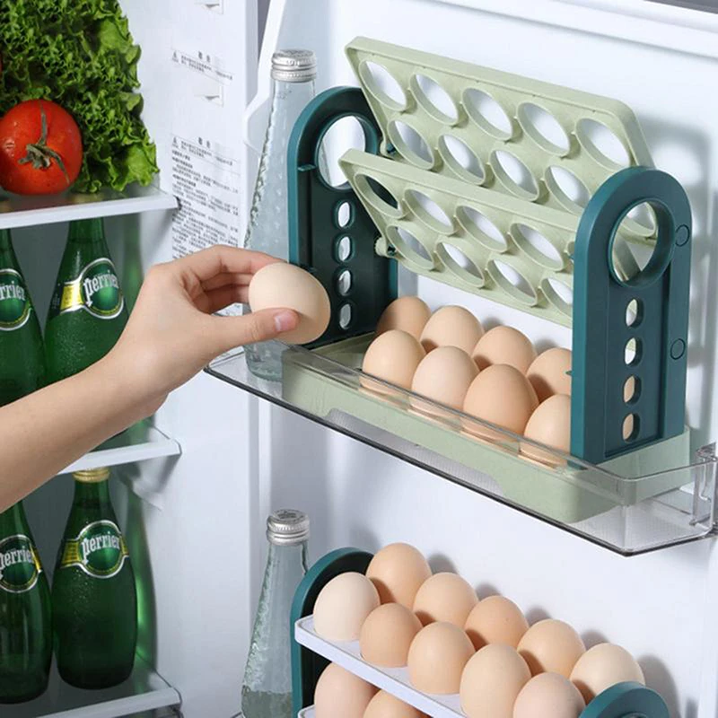 

Контейнер для хранения яиц, большой емкости, лоток для холодильника для домашнего хозяйства, простой в использовании, флип-контейнер для яиц, подставка для хранения свежести
