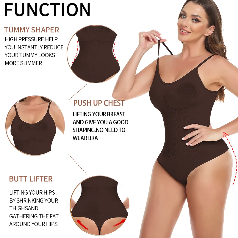 Women Sexy Thong Bodysuits Corsets Butt Lifter Waist Trainer Shapewear MISS MOLY Seamless Strap Tummy Slimming Skims Shaper Faja