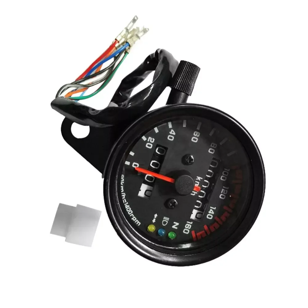 

Motorcycle Speedometer Odometer Gauge Dual Speed Meter with LCD Indicator Vintage Modification Accessory