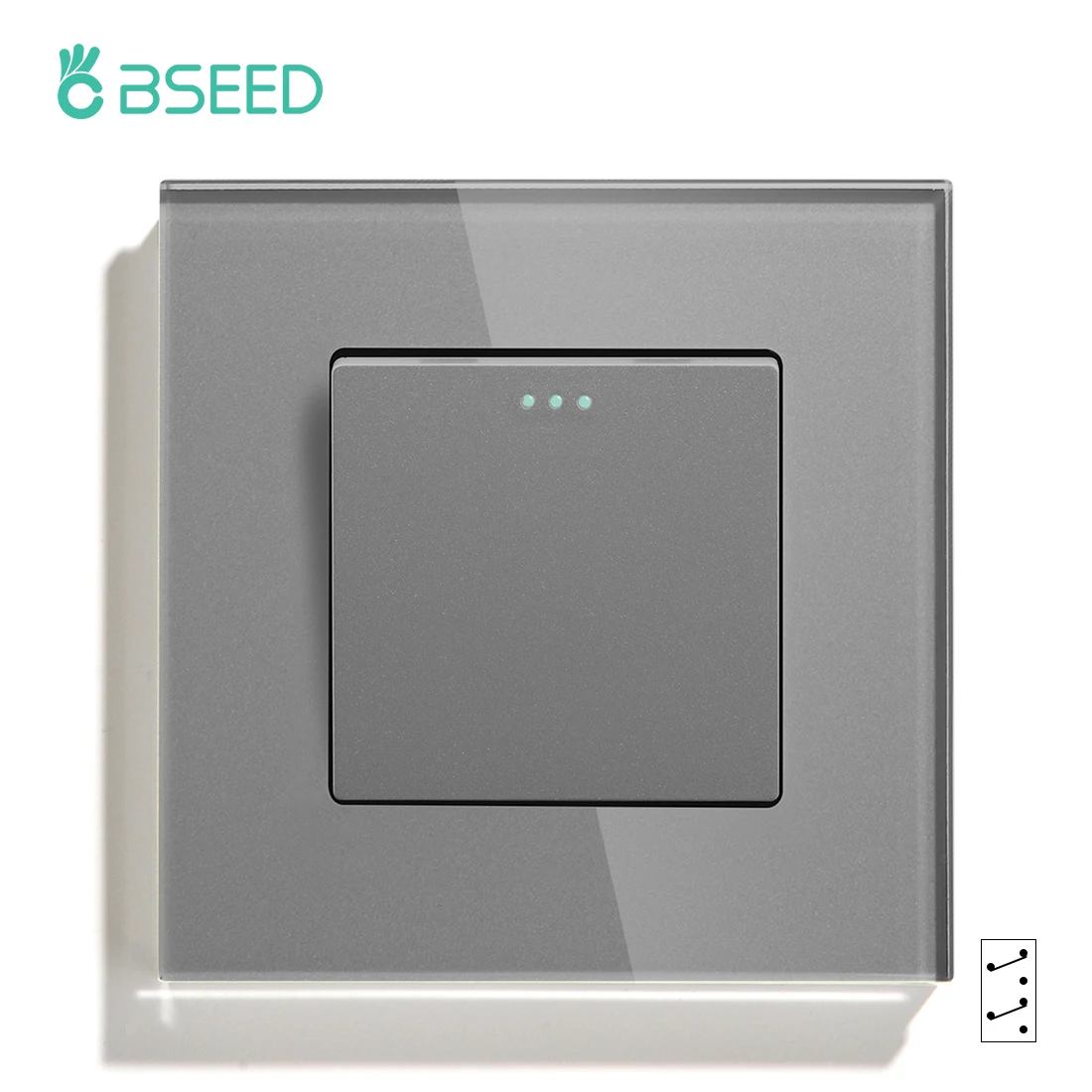 

Механический промежуточный переключатель BSEED 1 клавиша стекло белый черный