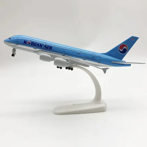 Модель самолета, литый под давлением, 20 см, Корейская модель самолета, аэробус 380 A380