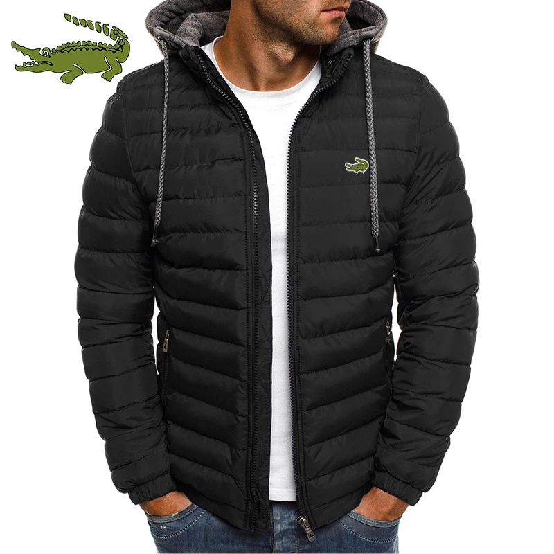 Cartelo Autumn Winter New Men's Waterproof Windproof Cotton Clothes Fashion Hooded Thickened Embroidery Warm Cotton Jacket