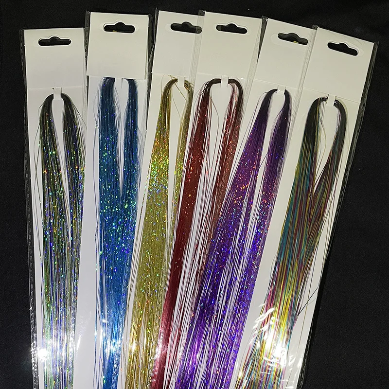 Ful Rainbow Silk Hair Extensions Dazzles Women Hippie For Braiding Headdress