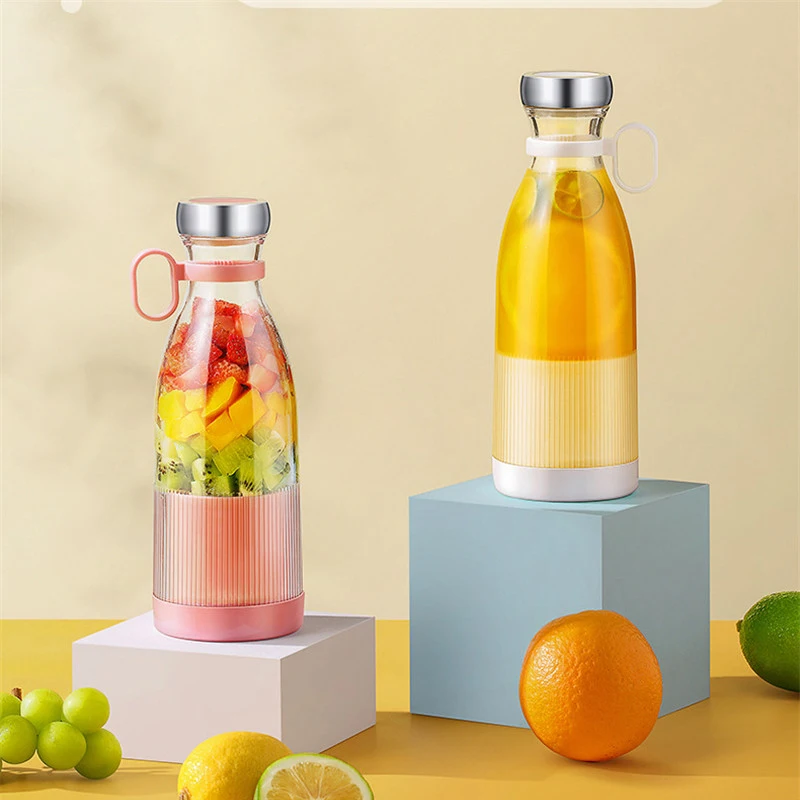 Blue/pink Usb Portable Juicers Bottle Mini Fast Electric Portable Blender Smoothie Ice