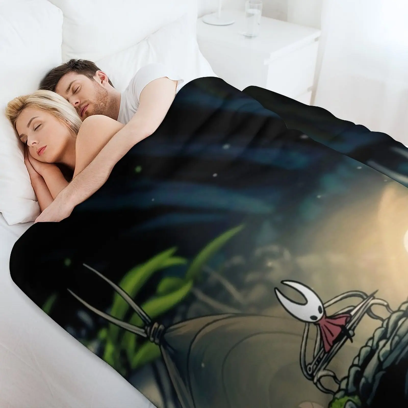 Фото Плед Hollow Knight Bench Rest, пушистый, модный, для диванов, для путешествий, летний, мягкий, большой, теплый. №4