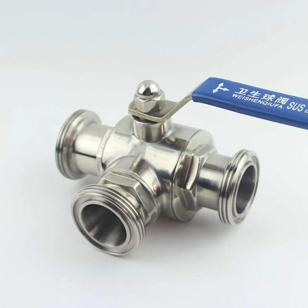 Соединительный конец из нержавеющей стали SUS 304 19/25/32 мм с 3-ходовым шаровым
