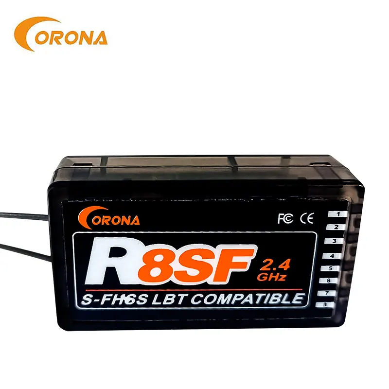 Ресивер Corona 2 4G R8SF 8CH S-FHSS/FHSS совместимый с FUTABA S-FHSS T6J T6K T8J T10J 14SG 16SZ 18MZ 4PLS пульт