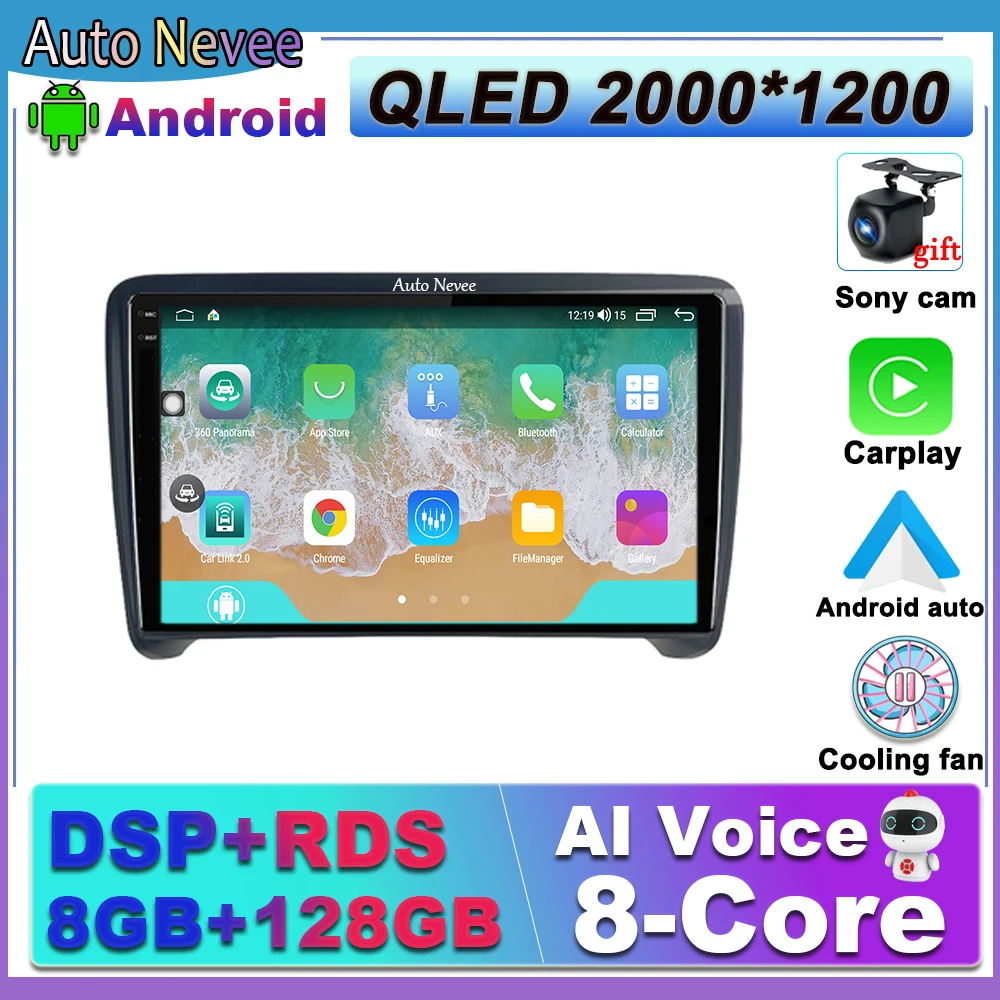 

Android12 Auto Radio For Audi TT MK2 8J 2006 - 2014 Car Multimedia Video Player 2din Carplay GPS Navi Tape Recorder HU