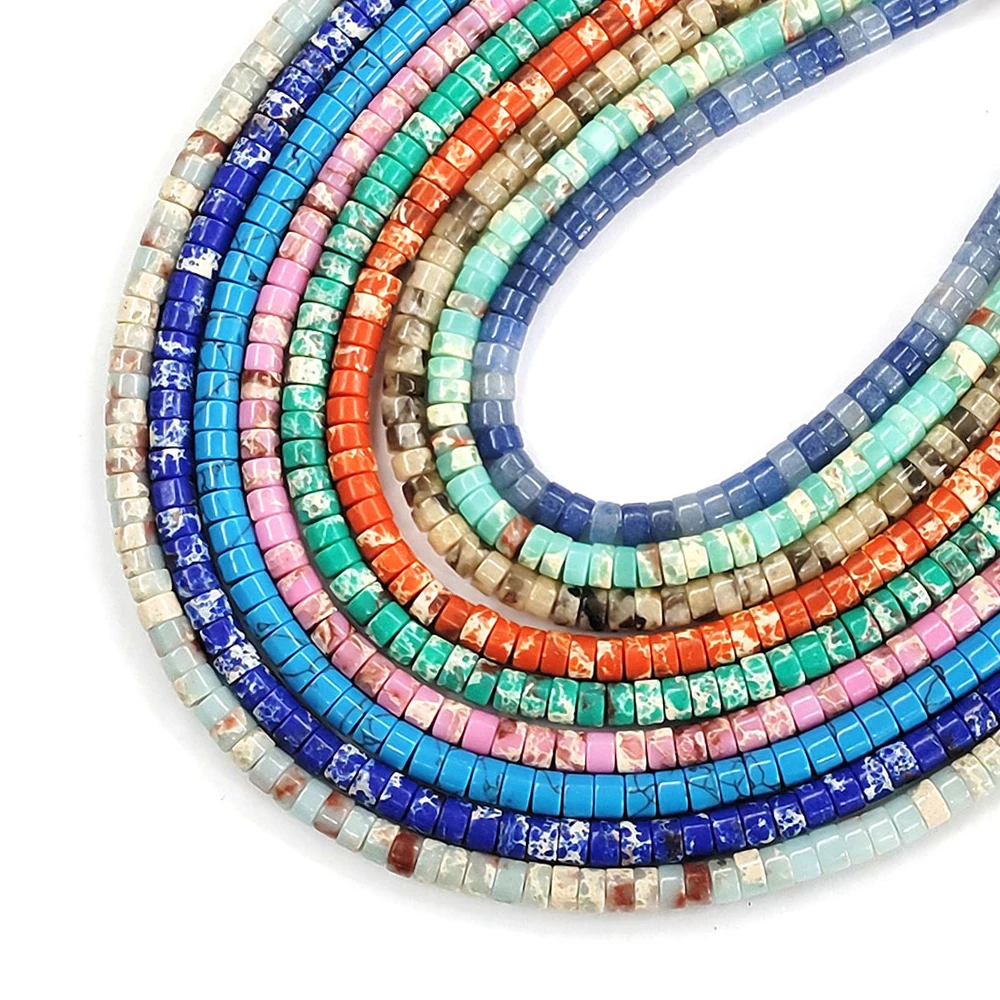 

Imperial Stone Natural Stone Bracelet Bead 2x4mm Wheel Shape King Jasper Emperor Stone Beads Jewelry Making DIY Necklace Earring