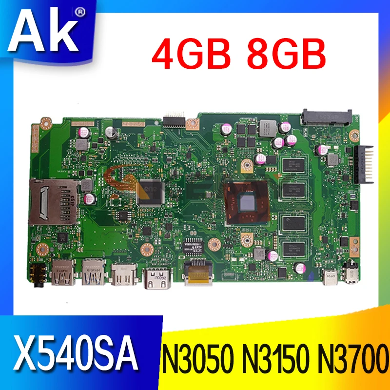 Материнская плата AKEMY для ноутбука ASUS VivoBook F540SA A540SA R540SA NB-D540SA N3050 N3150 N3700 4 ГБ 8 X540SA |