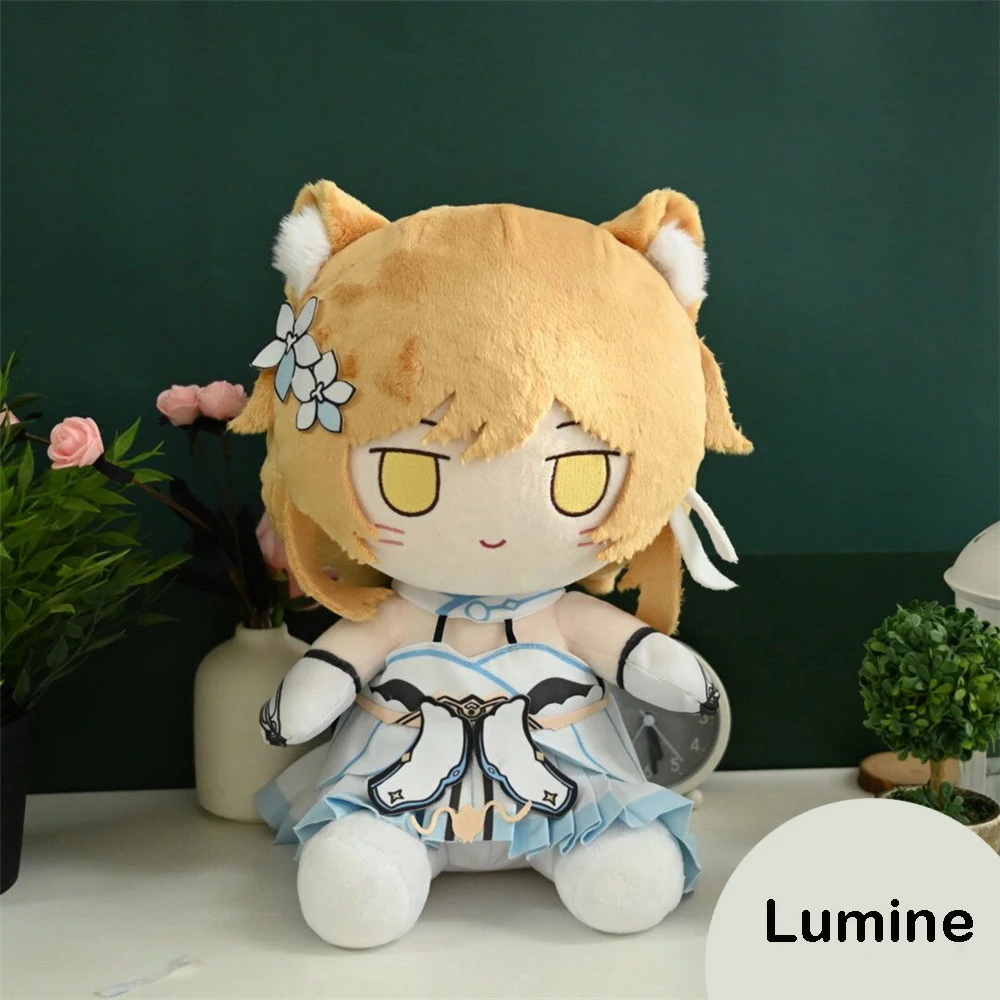 

Игрушка для косплея Genshin Impact Lumine, мягкий плюшевый хлопковый скелет, 30 см, сидящая кукла, сменная одежда, наряд, игрушка в подарок фанату