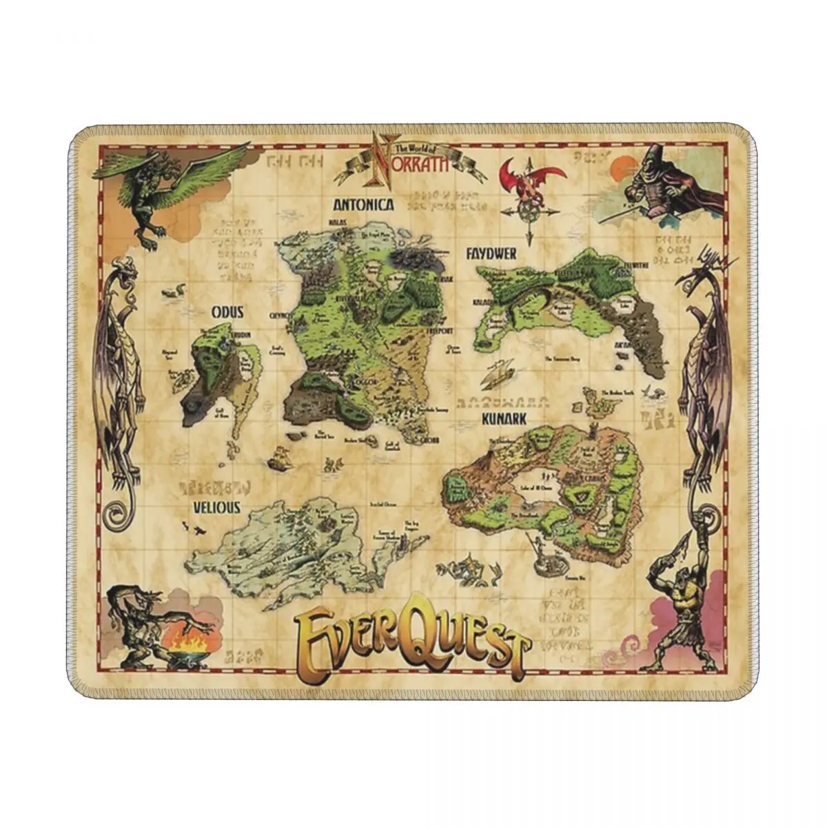 Резиновые подушечки для клавиатуры Everquest World Of Norrath Map