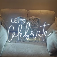 lets celebrate neon light custom neon letters decorative letters room decor wedding party decoration led neon sign