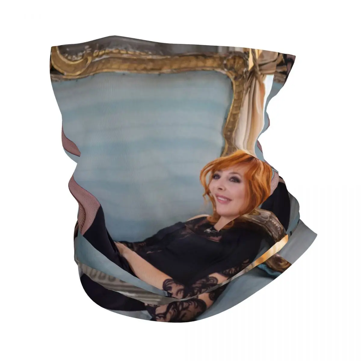 

Mylene Farmer Bandana Winter Neck Warmer Women Windproof Wrap Face Scarf for Hiking French Singer Gaiter Headband