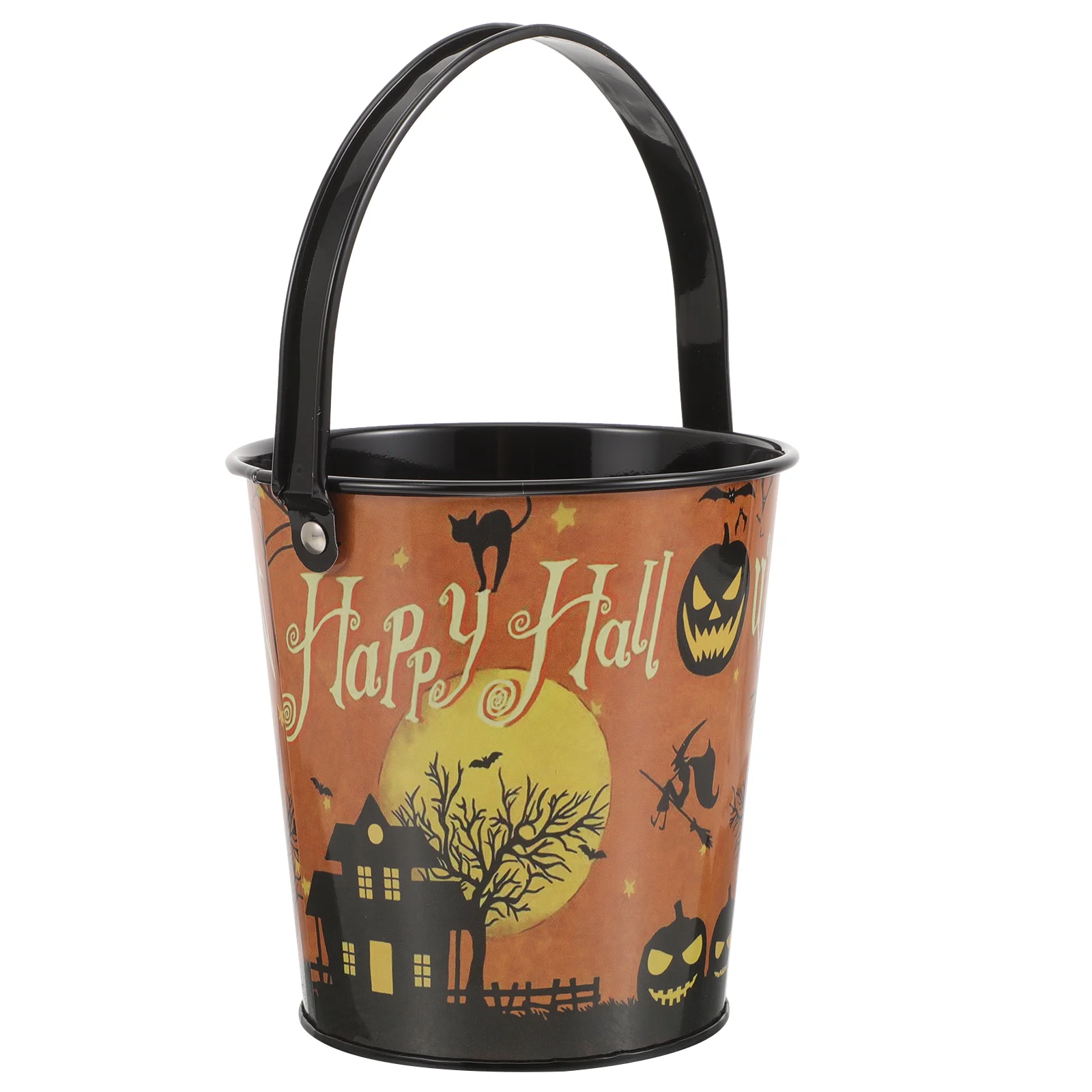

Ghost Candy Jar Popcorn Metal Buckets Party Festival Holder Small Handheld