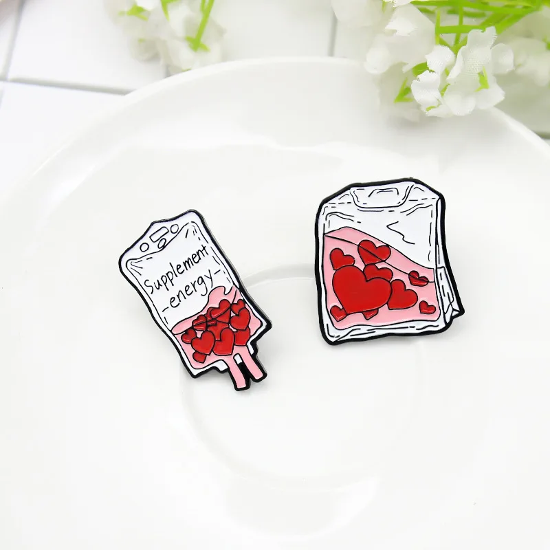 

MIX DESIGNS Supplement Energy Enamel Label Pins Love Bag Badges Gift For Friends Collar Brooches WHOLESALE
