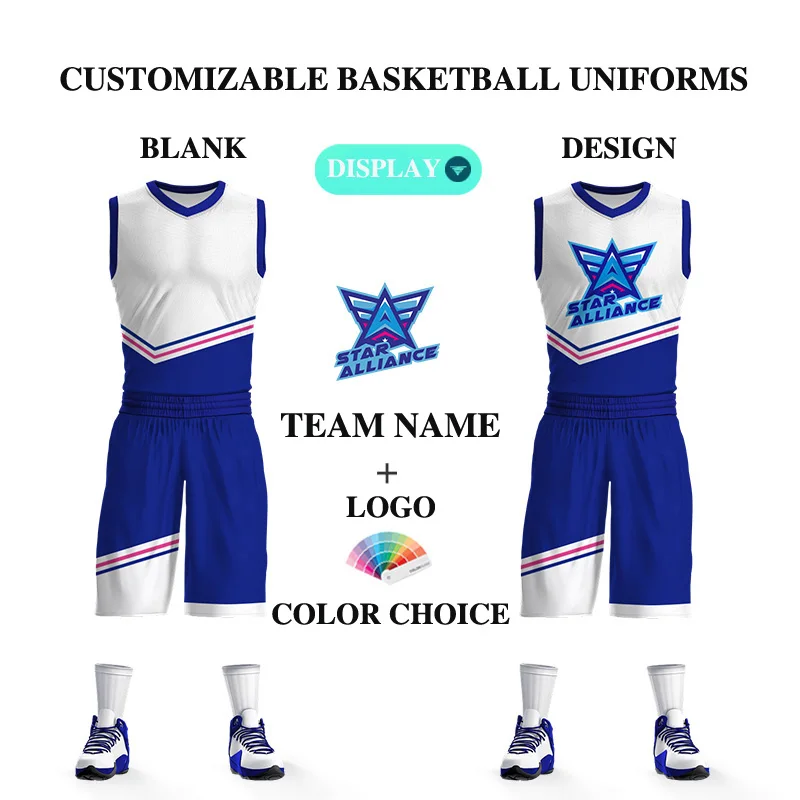 

High School College Basketball Sets For Men Women Sublimation Blank Custom Team Name Logo Printed Sportwear Training Tracksuits