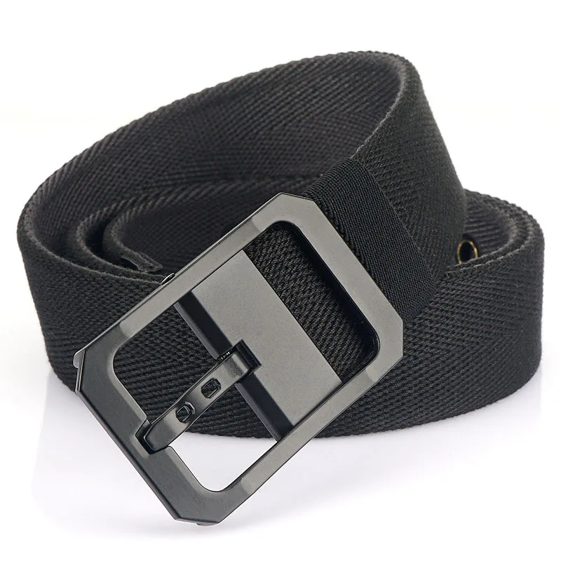 High Quality Belt For Men Matte Black Alloy Automatic Buckle Tight Soft Nylon Men's Canvas Belt Unisex Waistband Adjjustable