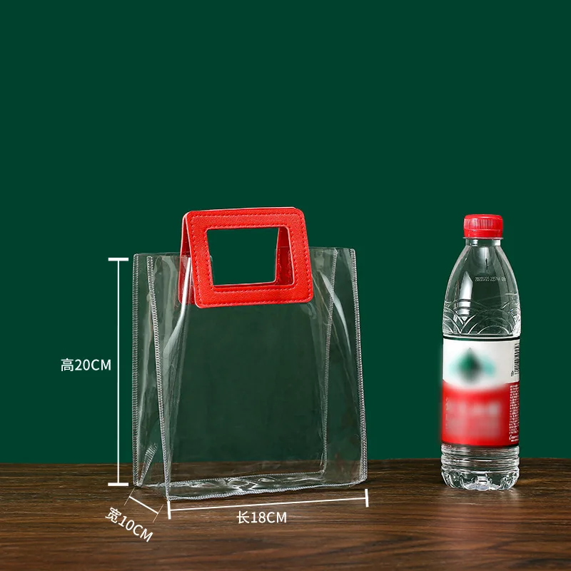 

Прозрачная Сумка-тоут из ПВХ, 1 шт., сумочка для букета, прозрачные сумки для покупок, товары для свадьбы, дня рождения, сувенирные подарки, упаковочные сумки