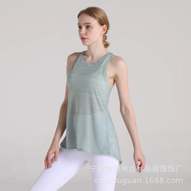

Women Backless Yoga Shirts Running Fitness T-shirts Sleeveless Vest Quick Dry Loose Sport Tee Tops Female Gym