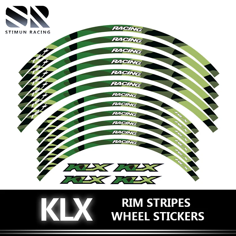

FOR KAWASAKI KLX 250 S SA 2018-2021 21" 18" RIM STRIPES WHEEL STICKERS