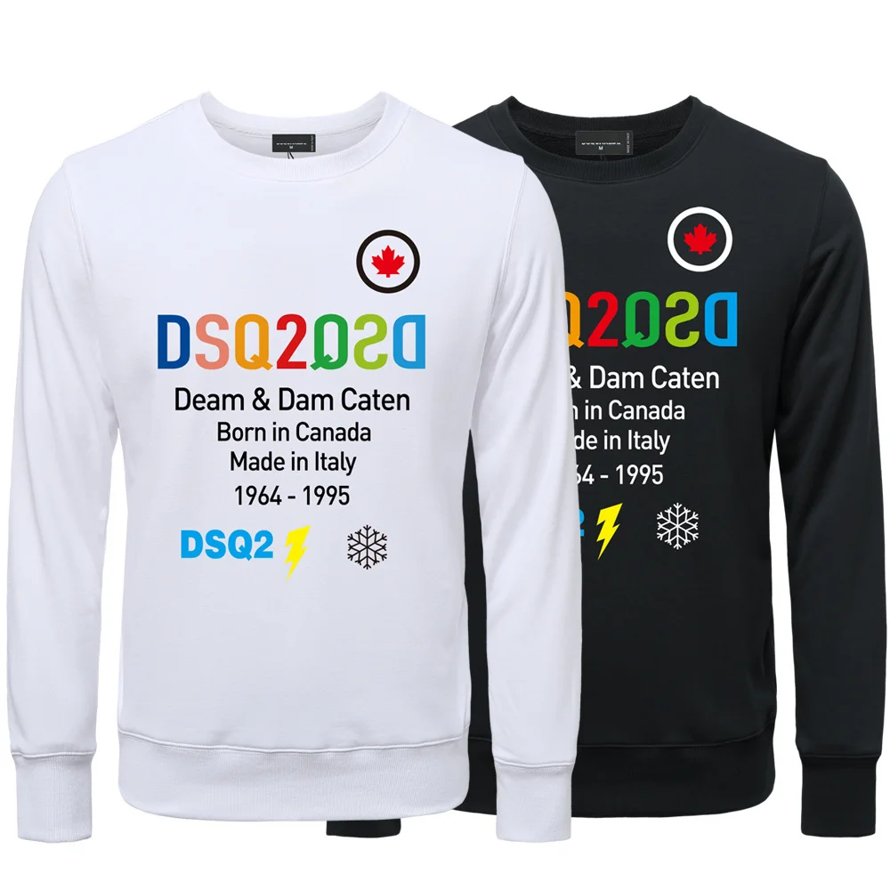 

Brand Mens Cotton Sweatsirt Mens Women Casual Loose DSQ Letter Print Street ip op oodie Round Neck Pullover Sweater