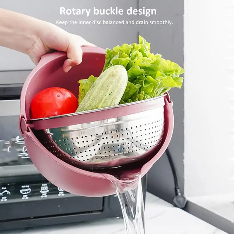 

Colander Bowl 2 In 1 Large Double Layered Strainer Basket Fruits & Vegetable Washing Basket Kitchen Colanders Set Kitchen Gadget