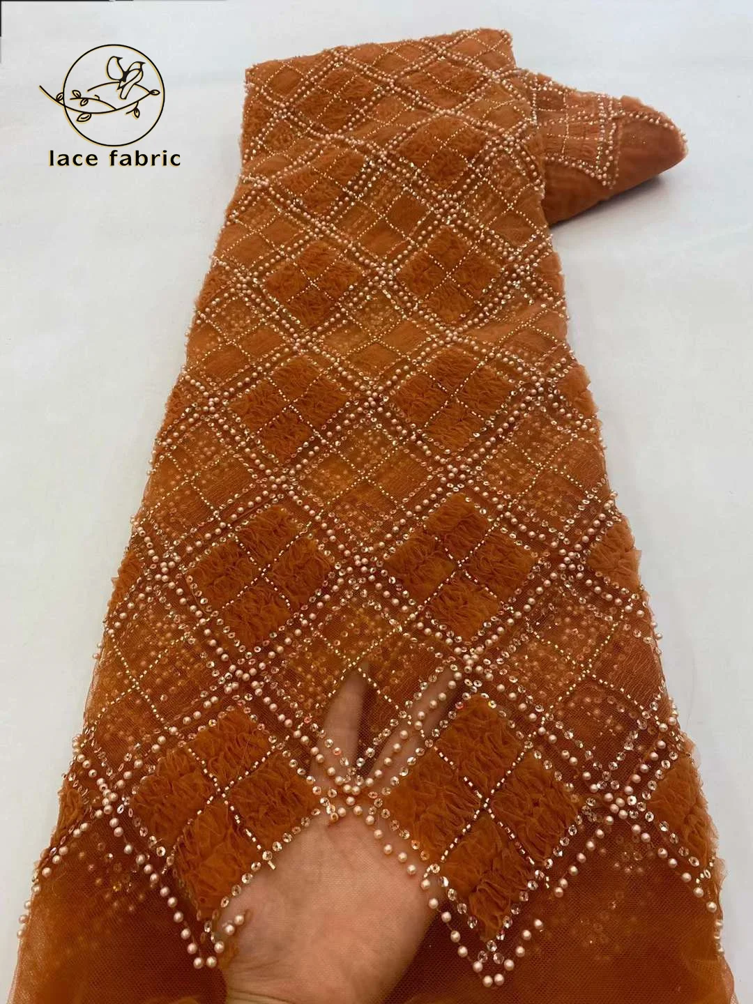 

Latest African Sequins Lace Fabric 2023 High Quality Beads Lace French Groom Lace Fabric Nigerian Embroidered Fabric For Women