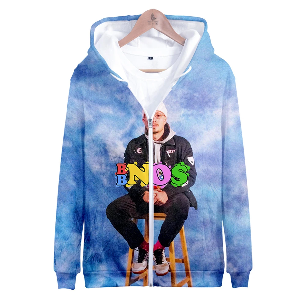 

Толстовки Bbno $ на молнии с 3D принтом, Женская/Мужская модная Толстовка с длинным рукавом и капюшоном, Лидер продаж, уличная одежда
