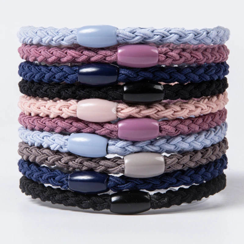 

10pcs Patchwork Twist Braided Hair Tie Korean Fashion High Elastic Rubber Bands Hair Rope Women Headwear Girl Hair Accessoires