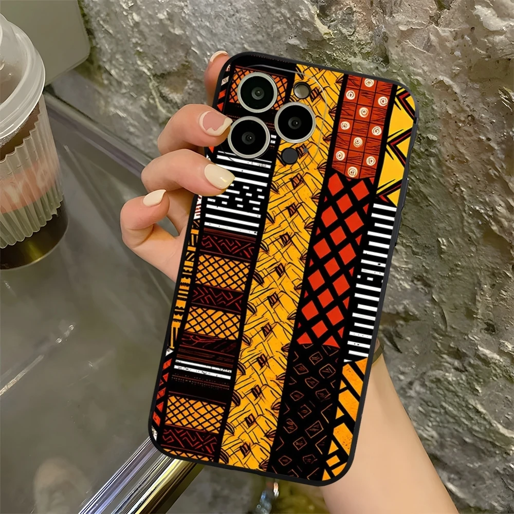 African Wax Print Design Phone Case for iphone 13 11 16 15ProMax 14 12 Pro Xs Max Mini Xr X 7 8 Plus Shell Coque