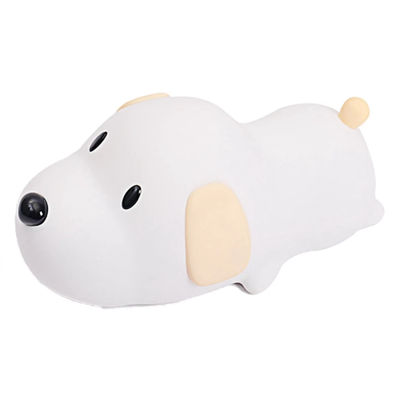 

Silicone LED Night Light Touch Sensor 2 Colors Dimmable Timer USB Rechargeable Bedside Puppy Lamp For Children Baby Gift