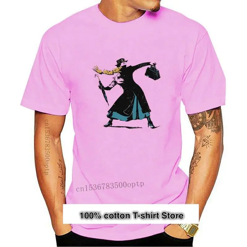 

Camiseta de Banksy Mary Poppins para hombre y mujer, ropa de moda, divertida, novedad