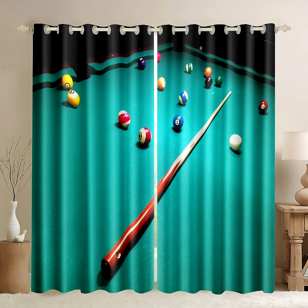 

Оконные шторы с принтом для бильярдного бассейна, 2 шт.