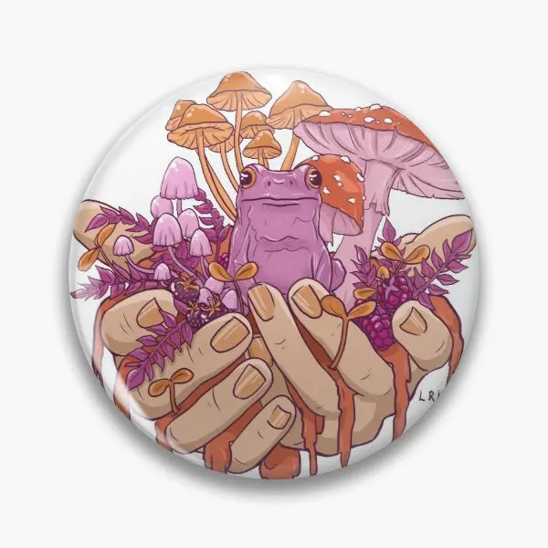 

Sapphic Toadstool Frog Handful Customizable Soft Button Pin Lapel Pin Hat Funny Lover Women Clothes Cartoon Collar Cute Fashion