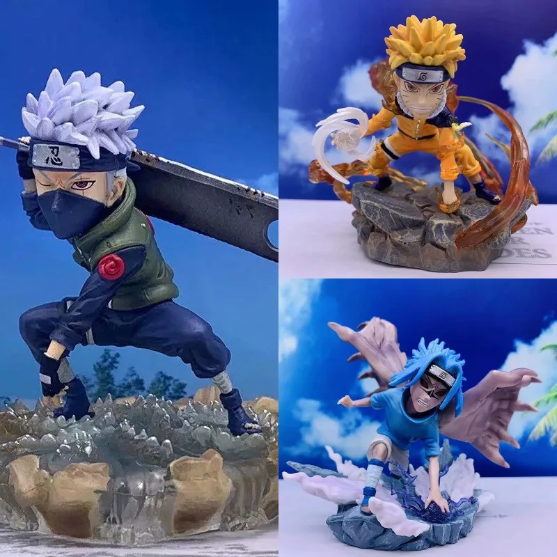 

Anime Uchiha Sasuke Hatake Kakashi Ming Ren PVC Action Figure Collectible Model Doll Toy 10cm