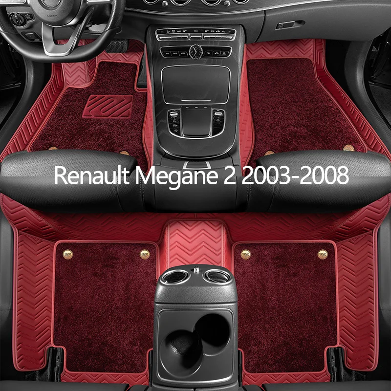 

Custom Leather Car Floor Mats For Renault Megane 2 2003 2004 2005 2006 2007 2008 Auto Carpet Mats Interior Accessories