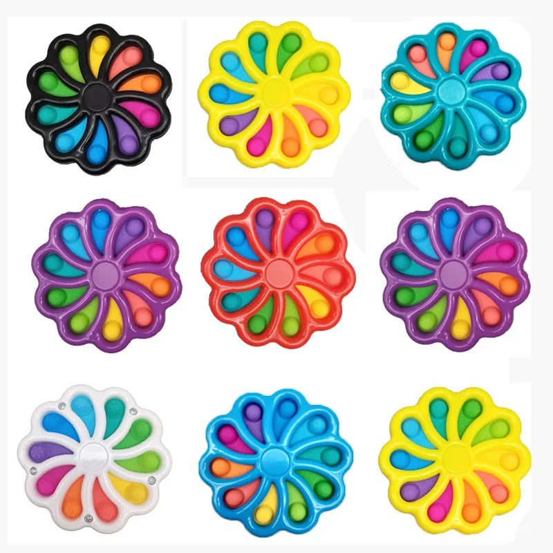 

Baby Finger Press Toy Rainbow Simple Dimple Push Pop Bubble Exercise Board Stress Relief Hand Spinner Puzzle Autism Montessori