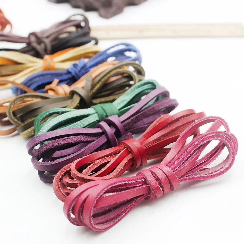 M Плоская веревка из воловьей кожи натуральной первый слой ювелирные аксессуары