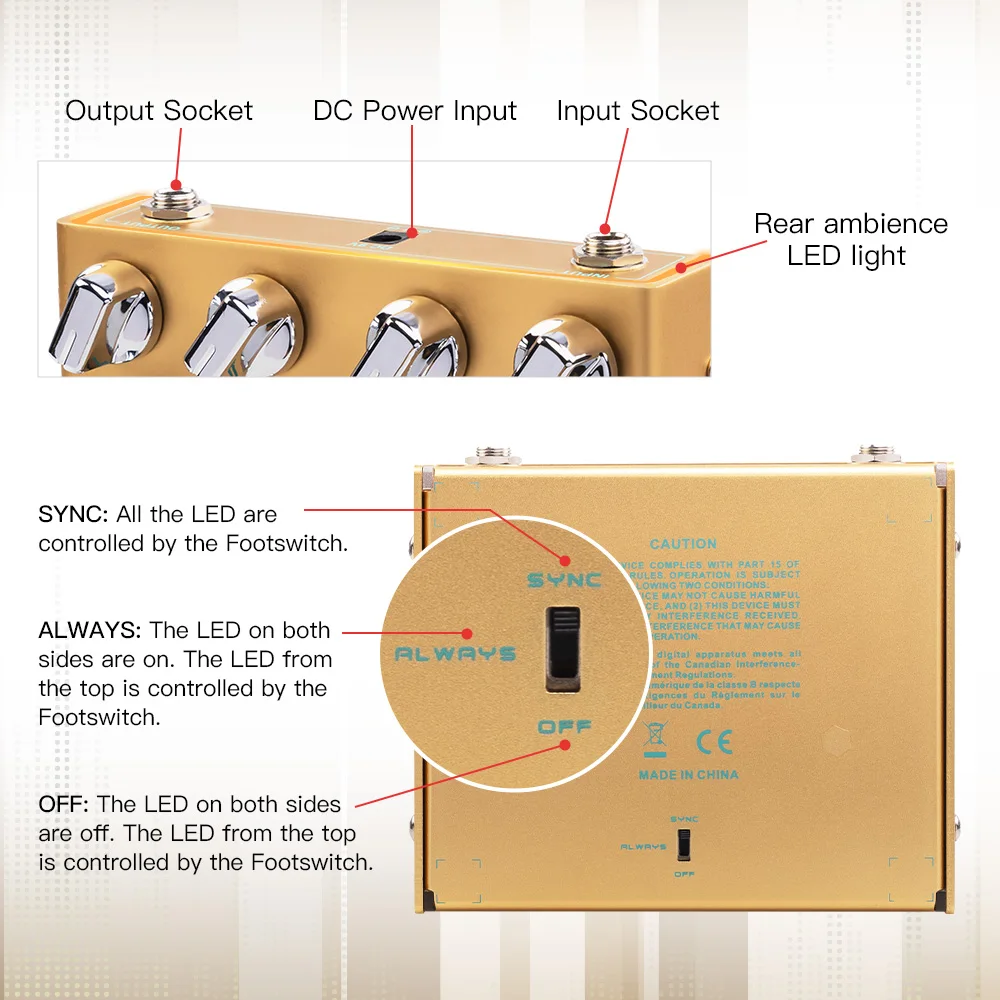 Фото JOYO R-20 Overdrive гитарная педаль двухканальный гитарный эффектор 9 В источник питания с независимой зажимкой аксессуары для гитары №4