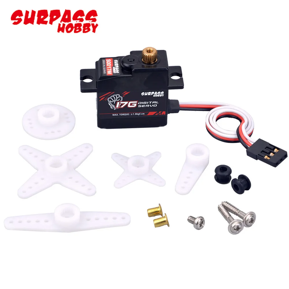 

Surpass Hobby S0017M 4.8-6.0V 25T 17g 3.5KG Metal Gear Digital Servo For RC Airplane Robot 1/18 1/16 Truck Car Off-road Boat Toy