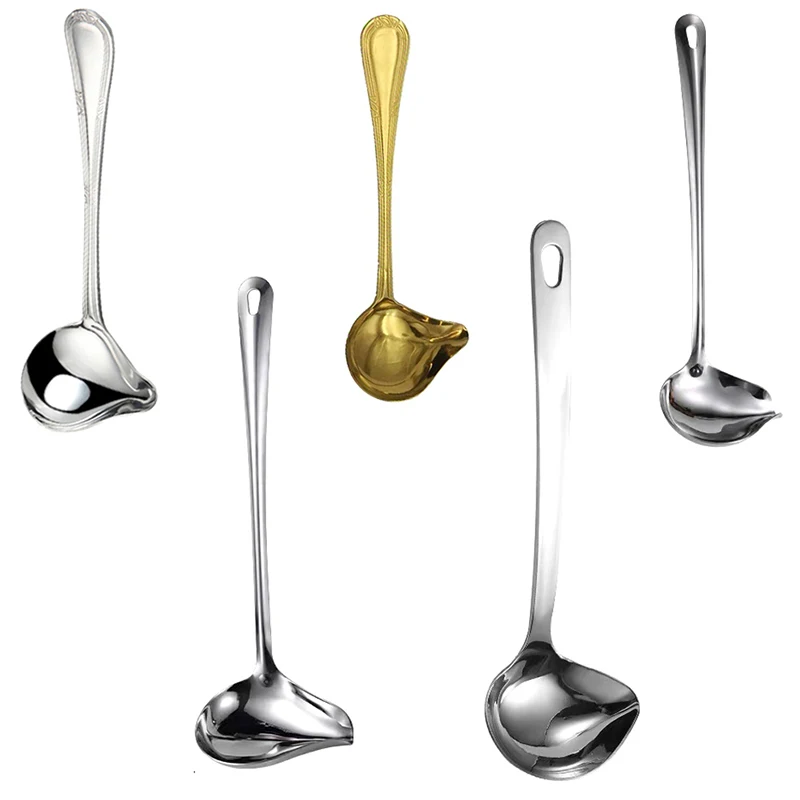 Ковш для тушения длинная ручка кухонные принадлежности суп нержавеющая сталь