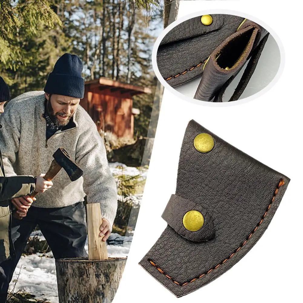 

2PCS Brown Axe Sleeve PU Leather Case Outdoor Tool Holster For Hunting Firewood Chopper Knife Sheath