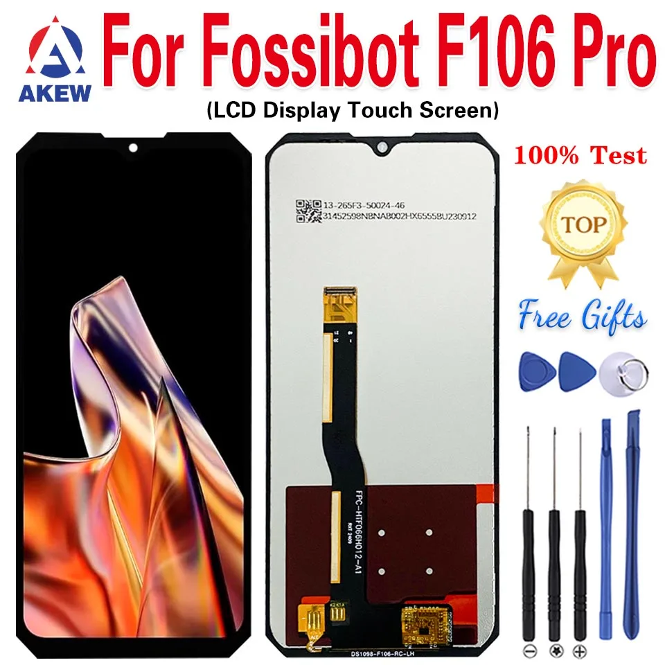 Фото AKEW оригинальный ЖК-дисплей для Fossibot F106 Pro, 100% протестированный сенсорный экран FOSSIBOT F106Pro, замена дигитайзера в сборе №1